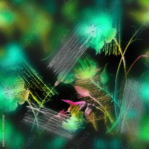 Watercolor bouquet of flowers, Beautiful abstract splash of paint, fashion illustration.Orchid flowers, poppy, cornflower,pansies, viola, field or garden flowers. seamless watercolor floral background