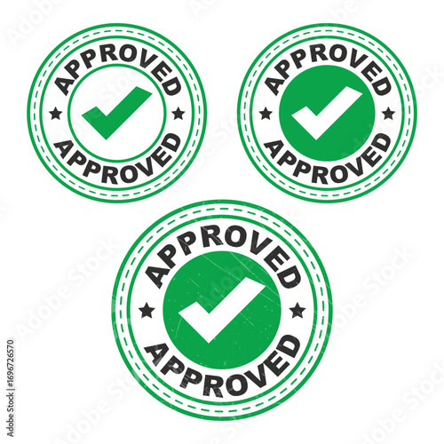Approved Stamp Vector – Rubber Seal Label Icon