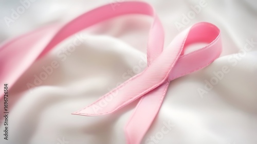 Gentle Pink Ribbon Clipped to a Light Colored Cloth
