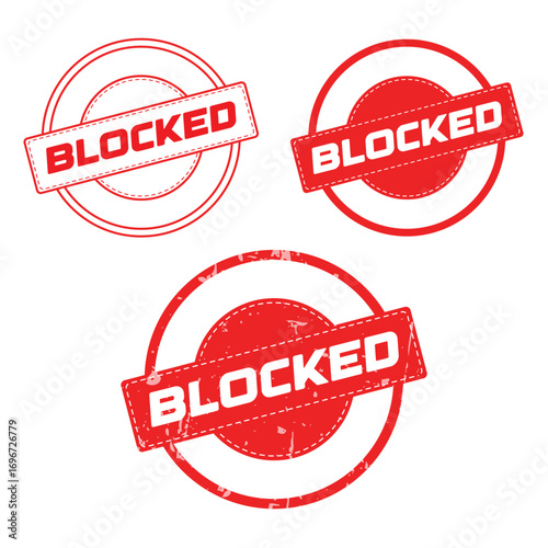 Red Blocked Stamp Vector – Rubber Seal Restricted Access Label