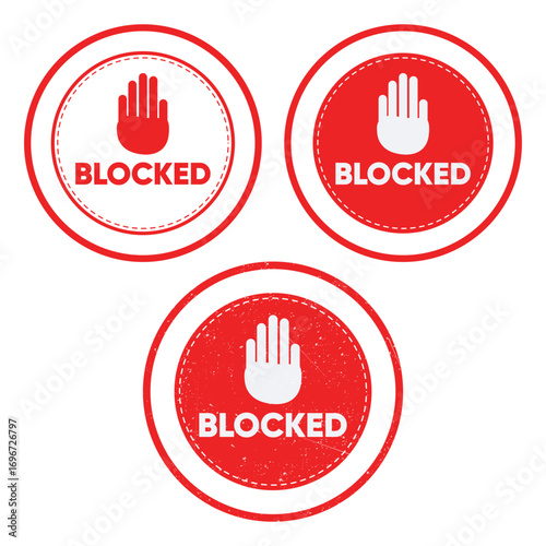 Red Blocked Stamp Vector – Rubber Seal Restricted Access Label