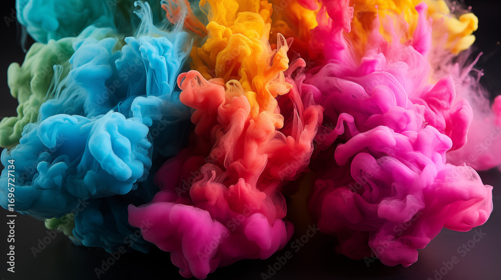 Obraz premium abstract colorful background. dynamic colorful smoke, abstract, creative art