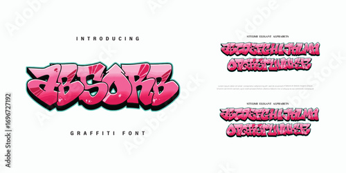 Absorb, Colorful graffiti editable text style effect. Vector text effect with paint wall concept.	
