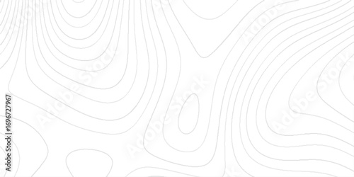 contour geological topographic map, It features a wave line of light grey, smooth against a clean white background, abstract topo design pattern using for wall decor and tails design.	