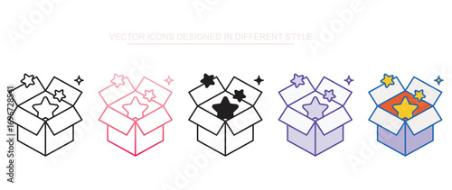 Surprise Box icon design with white background stock illustration