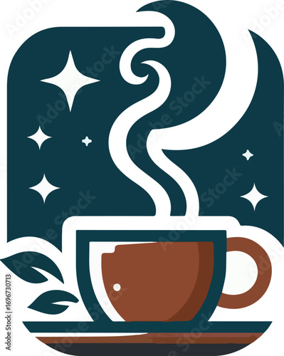 Turkish coffee logo vector white background .