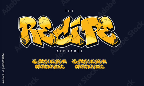 Gifted, Colorful graffiti editable text style effect. Vector text effect with paint wall concept.	
