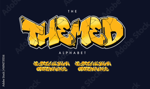 Gifted, Colorful graffiti editable text style effect. Vector text effect with paint wall concept.	
