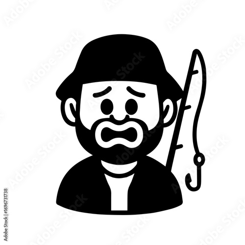 character emotion fisherman fear vector on white background
Vector icon character with emotion