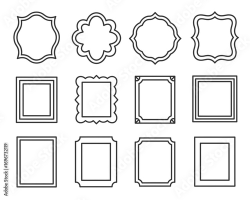 Collection of 10 decorative vintage frames elegant scalable vector graphic elements