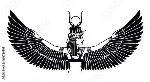 Egyptian Goddess with Wings Illustration