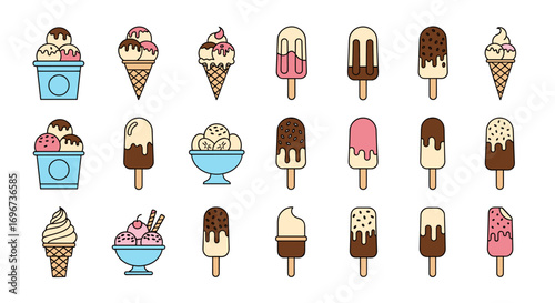 A delightful assortment of frozen dessert treats perfect for a summer day