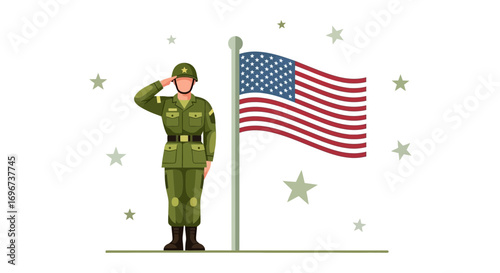 American Soldier Saluting The Flag: Patriotism, Military Service, And National Pride