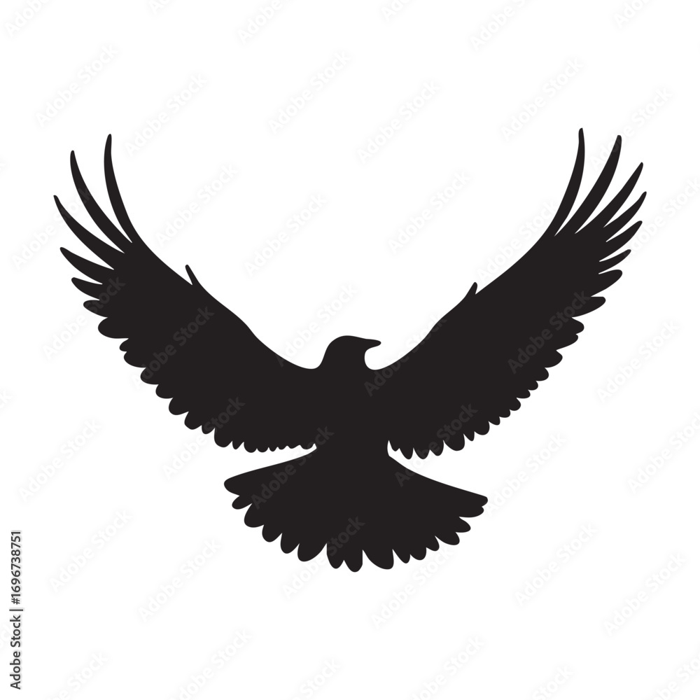 Obraz premium flying eagle bird silhouette black vector art
