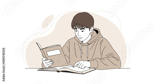 A Young Person Immersed In Reading A Book Exploring And Discovering New Knowledge