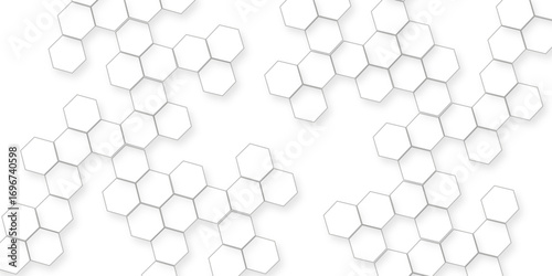 modern geometric white background with various geometric hexagon, Modern white abstract background with smooth soft curves, minimal geometric shapes, clean light texture, elegant futuristic pattern.