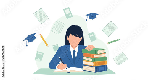 Academic Pursuit: Student Immersed In Literature, Knowledge, And Educational Endeavors