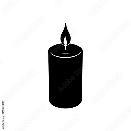 Illustration of a simple black candle flame