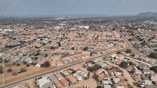 Gaborone CBD aerial view in Botswana, Africa