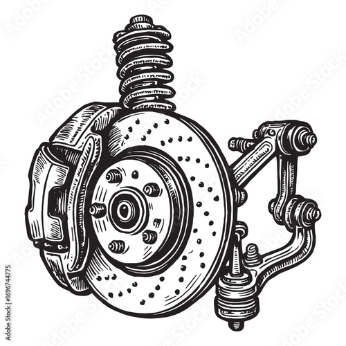 Car Braking System Vector