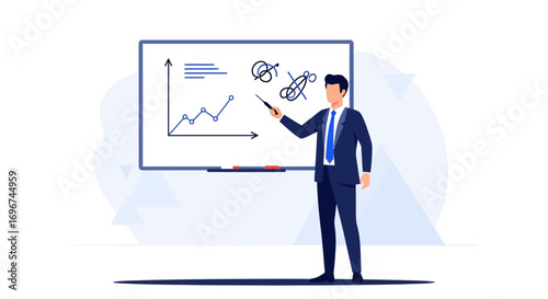 Business Presentation Illustrating Data Analysis And Future Planning Strategy Perfectly