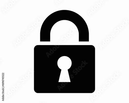 Simple black and white padlock icon vector illustration scalable eps ai file for security and protection concepts