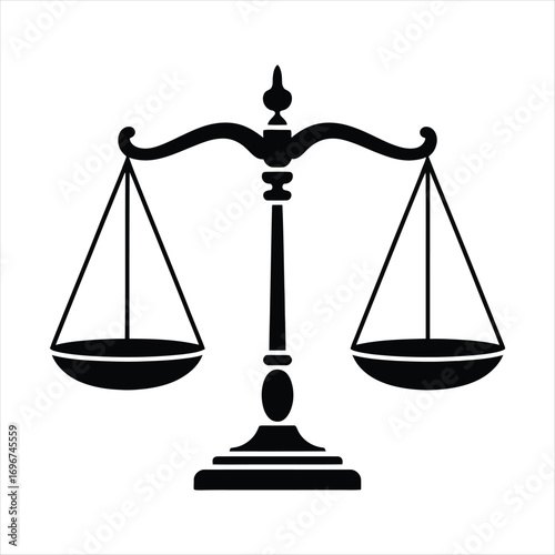 Symbol of justice balance scales graphic representation of law and fairness