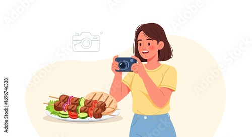 Capturing Culinary Moments: A Photographer's Delight with Delicious Grilling Plates Imagery