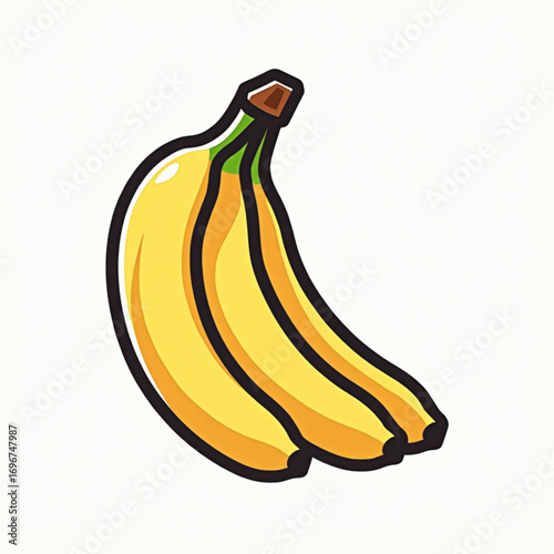Banana on white background