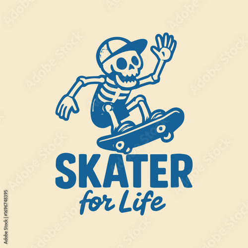 Skeleton Skateboarder Skater for Life