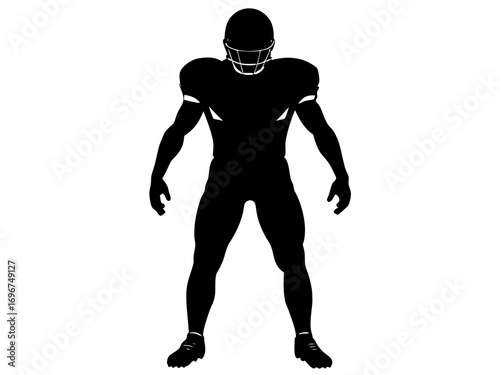 American Football player black silhouette vector