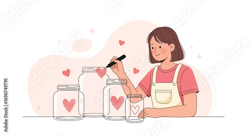 Cheerful Heart Drawing Process Depicting Acts Of Charity And Compassion In A Lovely Manner