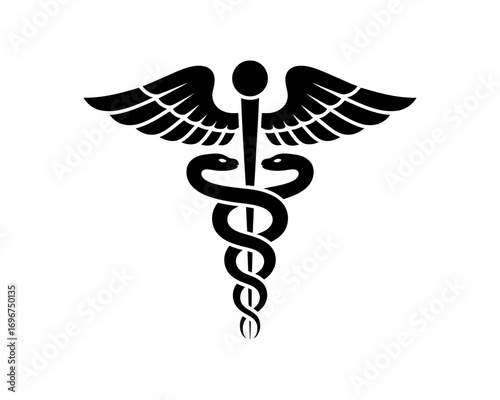 Classic caduceus medical symbol vector illustration scalable health care pharmacy medicine science emblem
