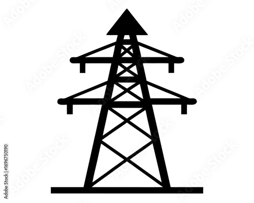 Electrical Transmission Tower  black silhouette vector,Electrical Tower icon