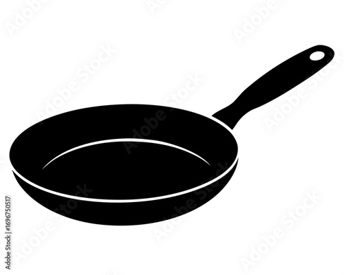 Frypan black silhouette vector,Frypan icon