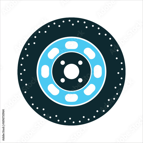 Cross Drilled Brake Disc Rotor Illustration Brake Disc Cross drilled rotor