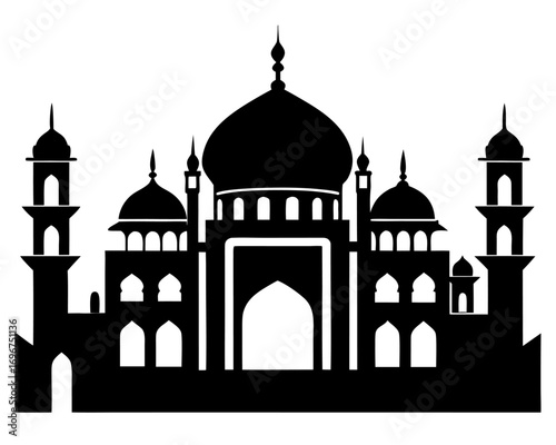 islamic mosque simple   silhouette vector,arabic mosque icon