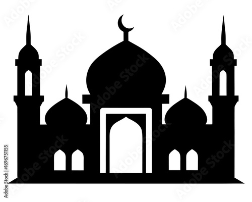 islamic mosque simple   silhouette vector,arabic mosque icon