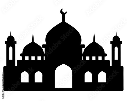 islamic mosque simple   silhouette vector,arabic mosque icon
