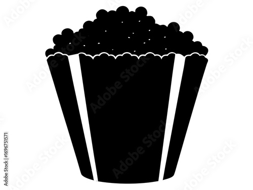 Popcorn black silhouette vector,Popcorn icon
