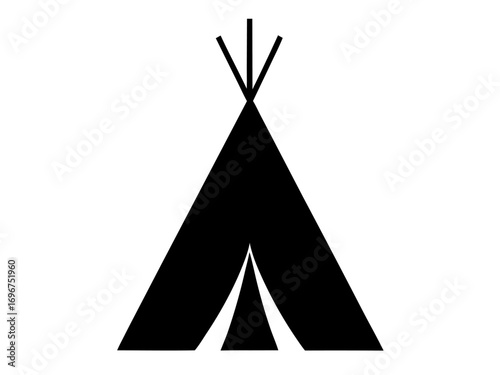 teepee  black silhouette vector, camping teepee icon