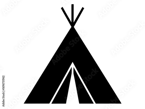 teepee  black silhouette vector, camping teepee icon