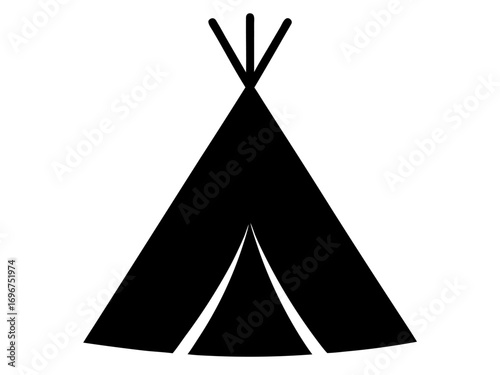 teepee  black silhouette vector, camping teepee icon