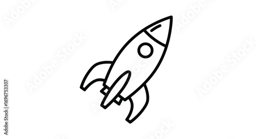 Vector illustration of rocket ship, symbol of startup and innovation