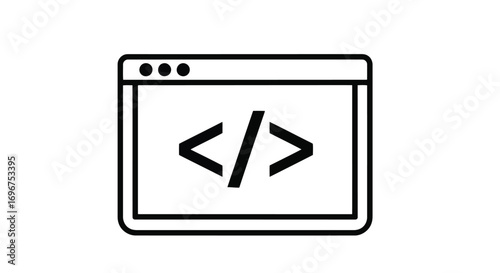 Vector illustration of code, programming language and web development