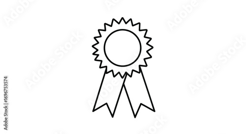 Vector illustration of award ribbon icon for recognition and achievement