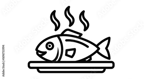 Vector illustration of delicious grilled fish, a culinary delight to savor