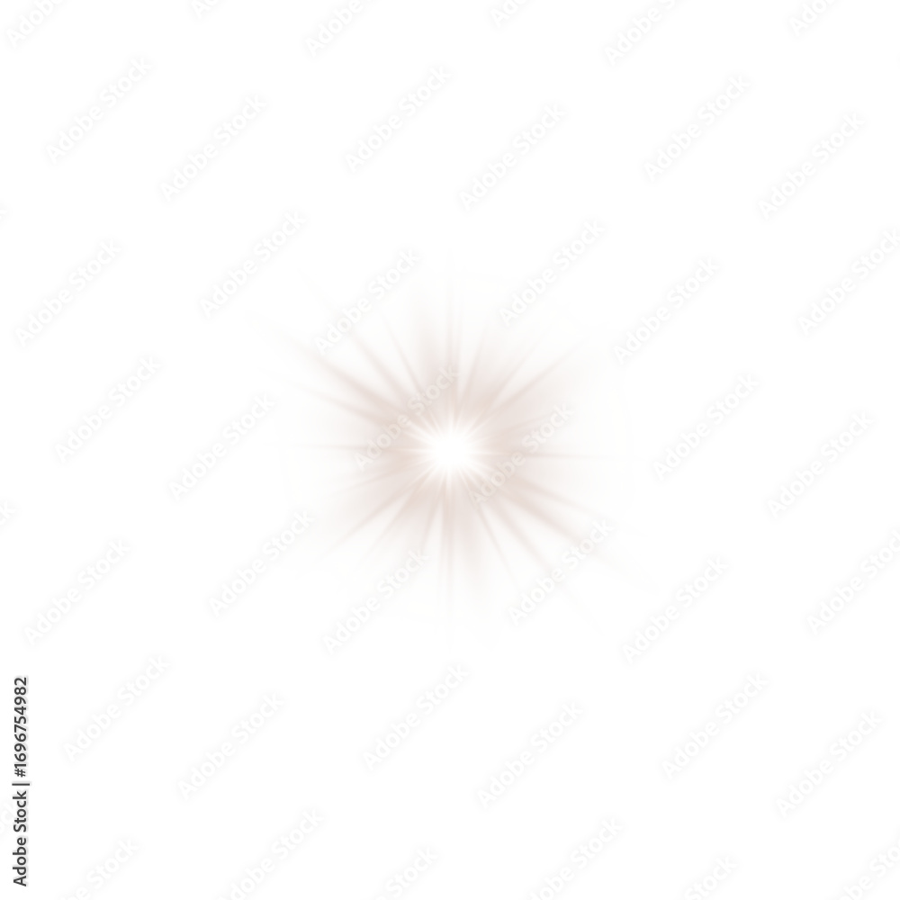 Fototapeta premium Chocolate Brown Star Light Sparkle. Glowing Flare Effect and Shimmer Shine Glow Elements 