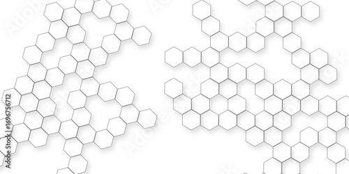 Minimalist abstract modern seamless dynamic and empty smooth White Hexagon Background with Geometric Patterns Creating Modern, Clean, and Stylish Visual Design Effects.