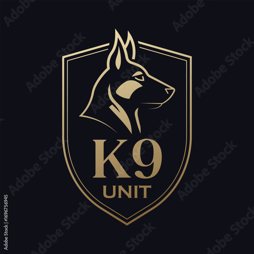 K9 Unit Dog Shield Logo Design